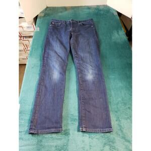 Gap Jeans Size 27 Womens Blue Stretch Denim Pants Mid Rise Dark Real Straight